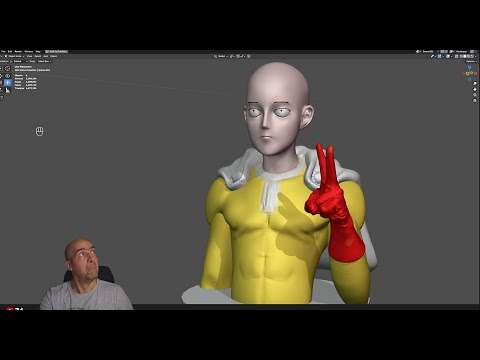 One punch man in Blender