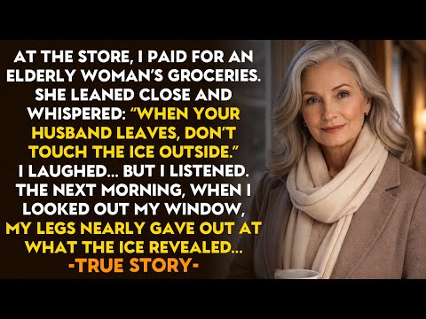 HER TRUE STORY 👵💔 The Old Woman I Helped Whispered “Don’t Touch the Ice When Your Husband Leaves”