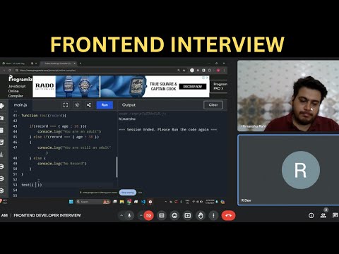 𝐅𝐫𝐨𝐧𝐭 𝐄𝐧𝐝 𝐃𝐞𝐯𝐞𝐥𝐨𝐩𝐞𝐫 𝐈𝐧𝐭𝐞𝐫𝐯𝐢𝐞𝐰 | 𝐄𝐱𝐩𝐞𝐫𝐢𝐞𝐧𝐜𝐞𝐝(𝟑 𝐲𝐞𝐚𝐫𝐬 )