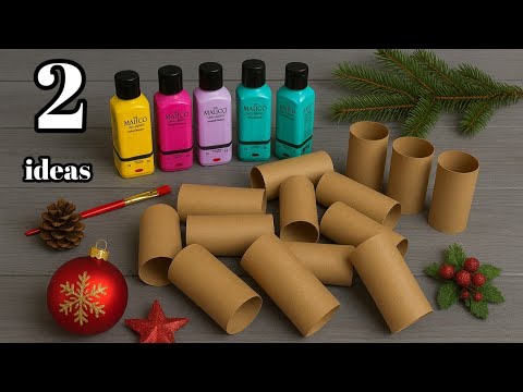 2 wonderful ideas for Christmas decoration with toilet paper rolls! Christmas craft 😍🌲