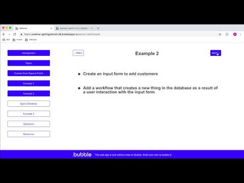 Bubble Webinar 1: Getting Started - Talking to the Database