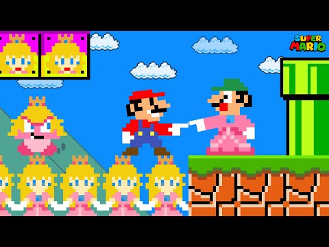Super Mario Bros., but Everything Mario Touches Transforms into Princess Peach!