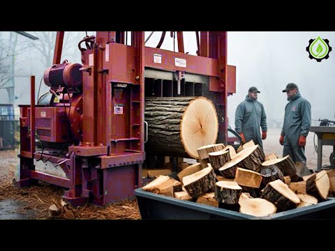 Fastest Automatic Firewood Processing Machine | Dangerous Big Chainsaw Cutting Tree machines #17