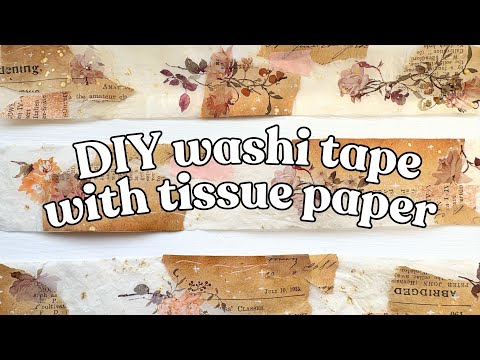 Create your own washi tape using tissue paper and collage! 🌟