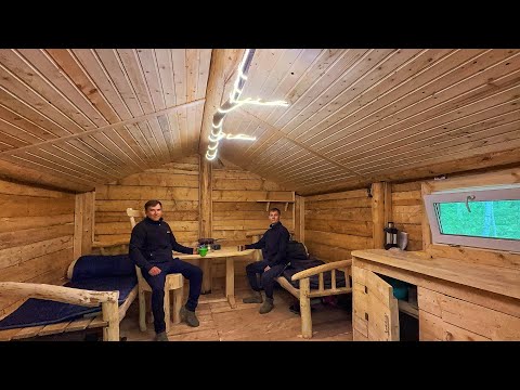 We created a beautiful chandelier from ordinary driftwood into a log cabin.