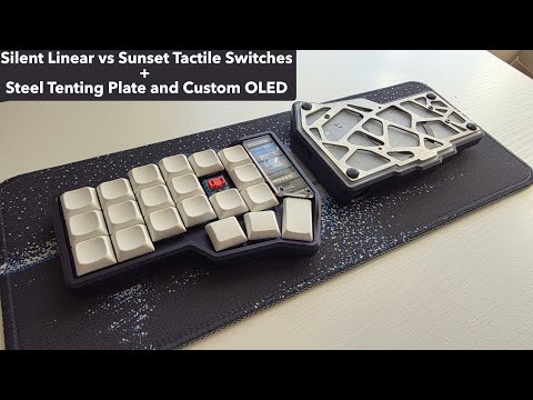TyperActive Corne - Sunset Tactiles vs Ambient Bokeh Switches + Steel Plate Upgrade and Custom OLEDS