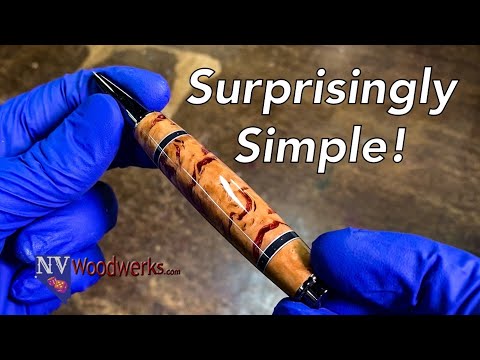 Segmented Madrone Burl and Resin Pen