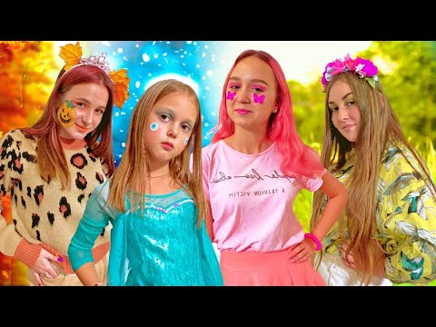 Четыре Сезона! Девушка Зима, Девушка Весна, Девушка Лето, Девушка Осень!