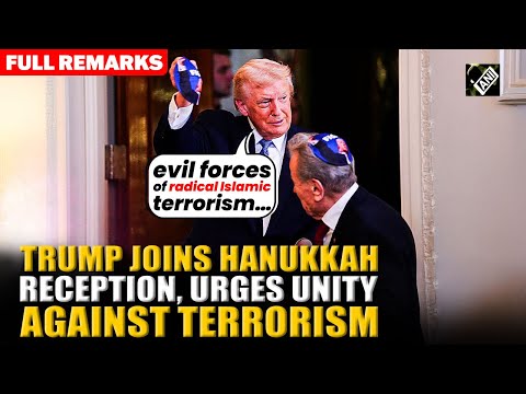 Trump joins Hanukkah reception, sends ‘love & prayers’ to Australia, urges unity against terrorism