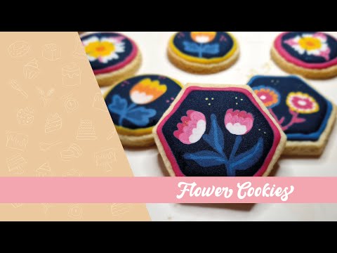 Wet on Wet Floral Cookies - Royal Icing