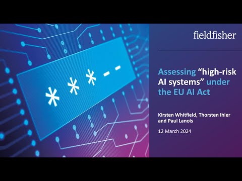 Assessing "high risk AI systems" under the EU AI Act