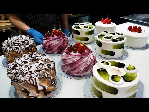 볼수록 신기한 영상들! 한국에 몇없는 케이크달인의 케익 만들기 / korean best cake production factory BEST 4 - korean street food