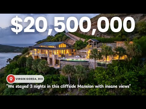 Waking up in a $20.5M Cliffside Carribean Mansion Overlooking the Sea in Oil Nut Bay, BVI
