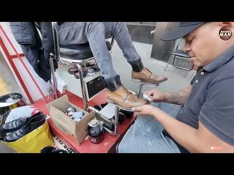 SHOESHINE COLOR CHANGE FROM DARK BROWN TO HONEY TAN - IMPRESSIVE CHANGE