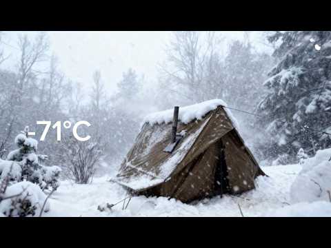 I Survived a -71°C Blizzard in a Hot Tent |Extreme Off Grid Winter Life