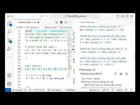 Lean for the Curious Mathematician 2023   Basics