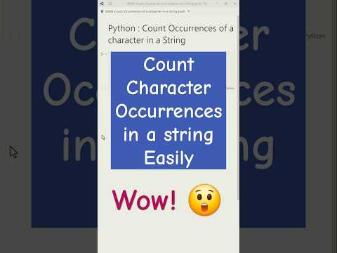 Easiest way to count character occurrences in a string in Python 🚀 #python #coding #shorts #telugu