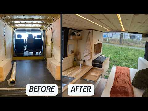 Low Budget 2800€ Midi L1H1 Camper Van Build Timelapse from Start to Finish Simple Conversion Budgi