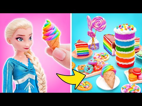 Magical Rainbow Elsa Crafts! ❄️🌈 DIY Makeup, Dollhouse &amp; More