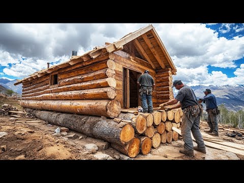 Remote Cabin Build on Rugged Mountain Rocks | Full video