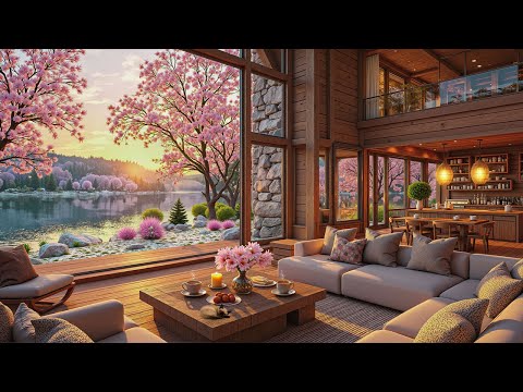 Relaxing Jazz in Spring Room For Happy Morning 🌿 Tranquil Jazz Music & Nature Therapy for Focus