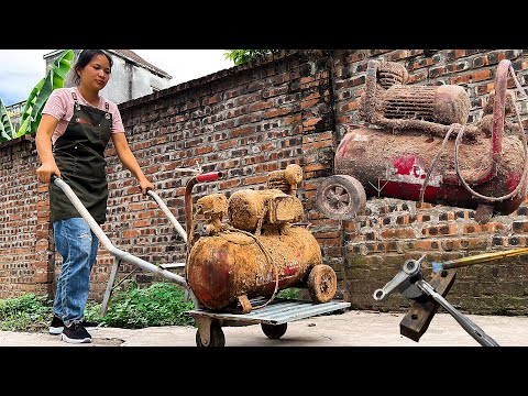 Old Air Compressor Restoration - Nothing is impossible - Restore 40 Liter air compressor