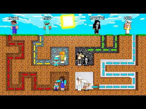 MAZE TO FAMILY CHALLENGE! Minecraft NOOB vs PRO! 100% TROLLING! KID, BABY, CHILD HACKER AND GOD!