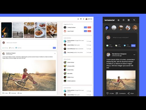 React Social Media App Design | Dark/Light Mode & Responsive & HTML CSS