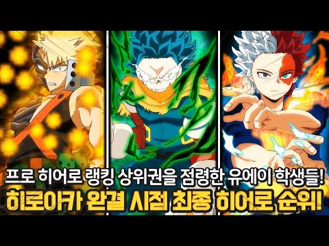 나의 히어로 아카데미아 완결 히어로 랭킹 총정리! 유에이 고등학교 출신이 히어로 세계를 지배했습니다 ㄷㄷ