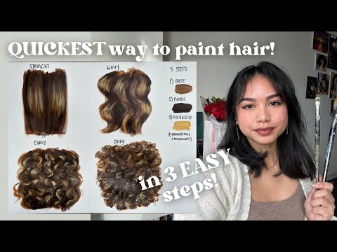 EASY Painting Hair for BEGINNERS! How to paint realistic hair with acrylic paint