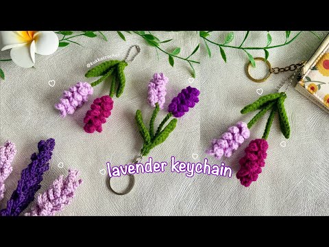 Crochet Lavender Keychain 💜 | Step by Step Tutorial Lavender Keychain Beginner-friendly 💜