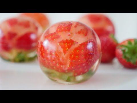 딸기 꽃이 피었습니다~🌺 딸기 젤리 만들기 Strawberry Flower Jelly イチゴ花ゼリー
