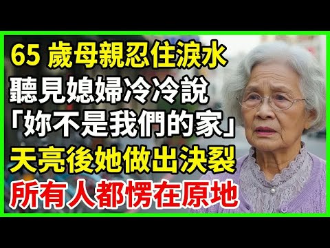 65歲母親聽見媳婦冷聲說「我們本就只是外人」，心頭一陣絞痛，那瞬間她做出決裂的決定，震驚所有人。#故事 #晚年心语 #老年故事 #情感故事 #晚年生活 #生活經驗 #晚年幸福
