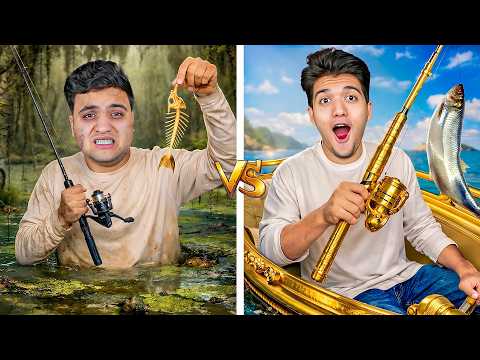 تحدي الصياد الفقير 🥹 ضد الصياد الغني 🤑 بلال ( راح فيها ) 🤕 !!