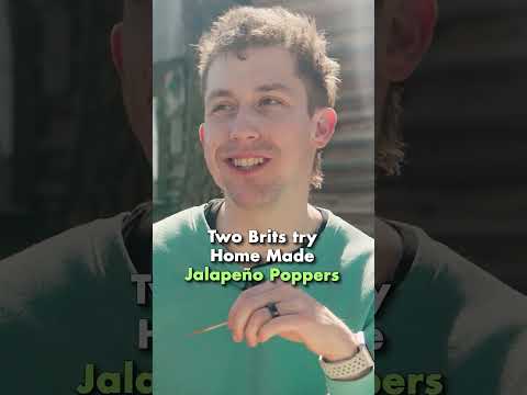 Two Brits try Home-Made Jalapeño Poppers!