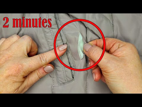 ⭐How to fix a hole in a jacket in 2 minutes / repair clothes