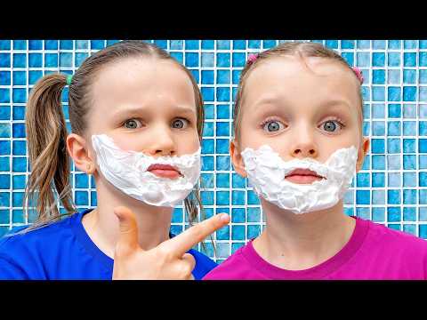 Little Adults for a Day! Morning Routine, Driving & Cooking Pretend Play