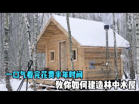 一口气看完花费半年时间，土木老哥手把手教你如何建造林中木屋