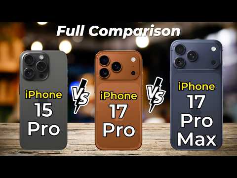 iPhone 15 Pro vs iPhone 17 Pro vs iPhone 17 Pro Max 🔥 Full Specs Comparison