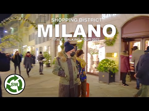 Milan Italy shopping district 2021 4K Ultra HD