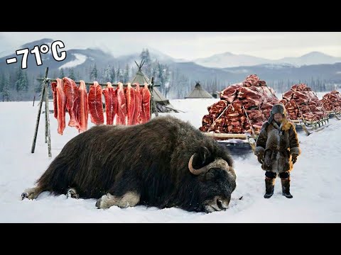 6000kg Musk Ox Hunt in −71°C Yakutia | Feeding the Whole Nomad Camp Extreme Survival
