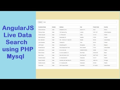 AngularJS Live Data Search using PHP Mysql