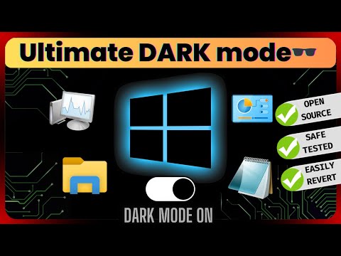 🕶️Enable Ultimate Dark Mode in Windows10 | Dark Theme Notepad/Task Manager and more (Safe/Tested) ✅