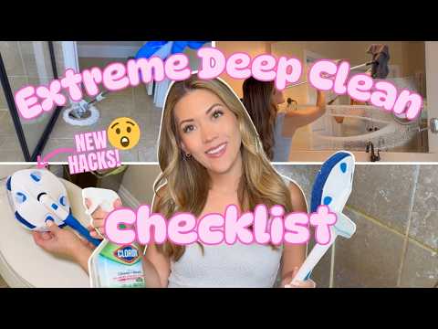 EXTREME CLEAN WITH ME | Deep Cleaning Motivation | Toilets, Tubs, Tile, ALL The Bathroom Things