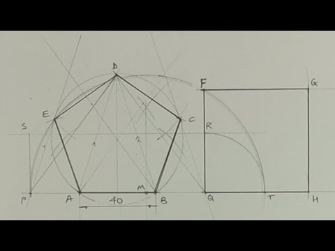 How to convert Pentagon into Square | Area conversion | Technical drawing | Engineering drawing