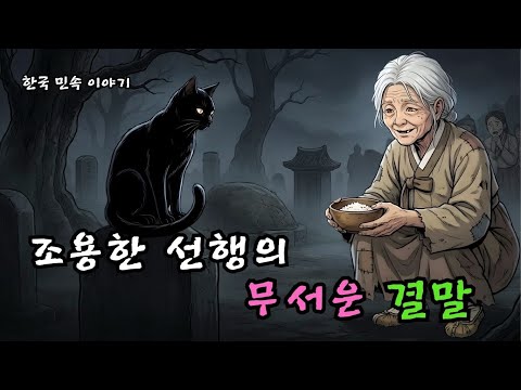 떠돌이 검은 고양이에게 주먹밥을 나눠준 거지 할머니, 그녀가 세상을 떠나자 무덤가에서 벌어진 경악스러운 광경 | 야담 | 민담  |  조선시대