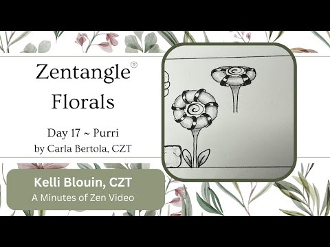 Zentangle  ~ Floral patterns ~ Day 17 ~ Purri
