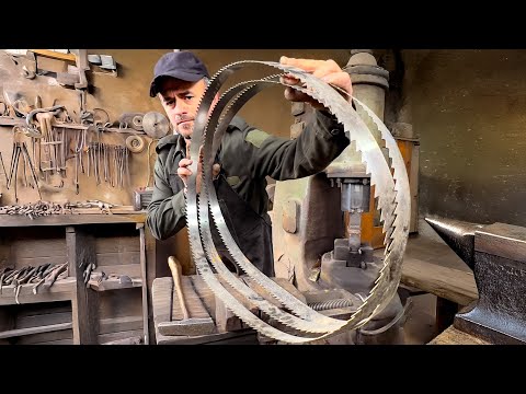 🔥 Forged Bowie Knife from 6 Meter Bandsaw Blade | Epic Transformation!