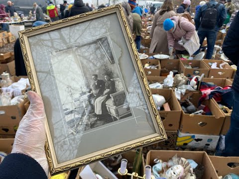 Flea market in Poland. Found a diamond in boxes. Antiques from Belgium.