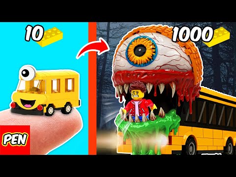 I Build Mutated BIG Eyes School Bus out of LEGO | Pen Bricks